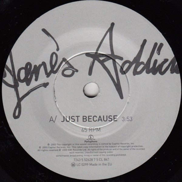 Jane's Addiction : Just Because (7", Single)