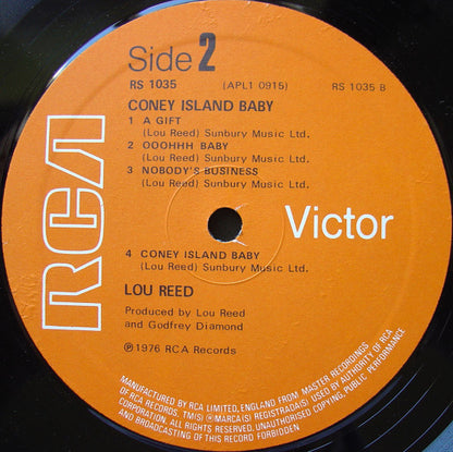 Lou Reed : Coney Island Baby (LP, Album)