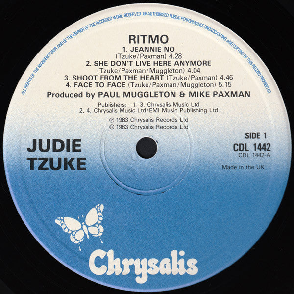 Judie Tzuke : Ritmo (LP, Album)