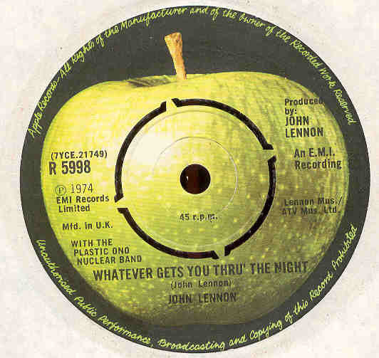 John Lennon : Whatever Gets You Thru' The Night (7", Single)