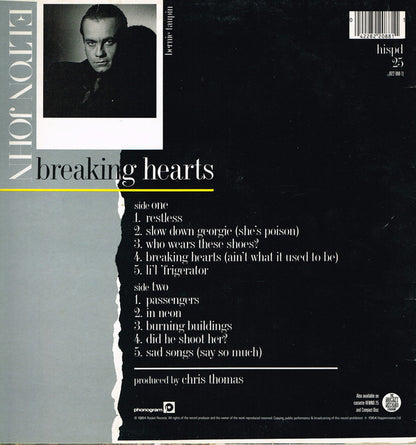 Elton John : Breaking Hearts (LP, Album)