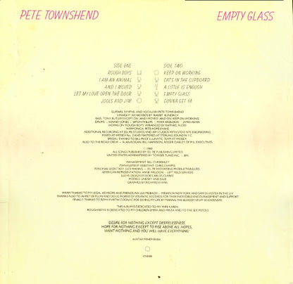 Pete Townshend : Empty Glass (LP, Album)
