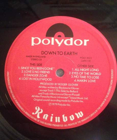 Rainbow : Down To Earth (LP, Album)