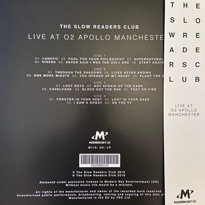 The Slow Readers Club : Live At O2 Apollo Manchester  (2xLP, Cle + DVD + Ltd)