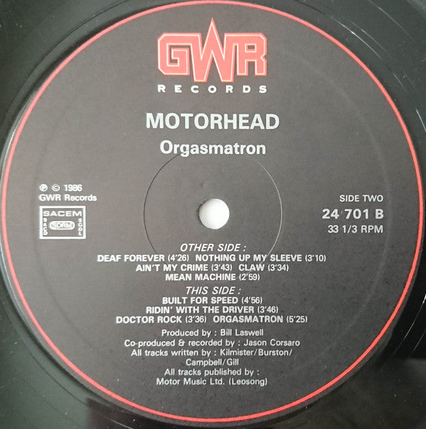 Motörhead : Orgasmatron (LP, Album)