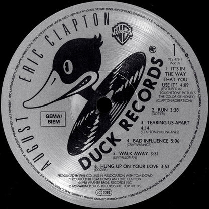 Eric Clapton : August (LP, Album, Gat)
