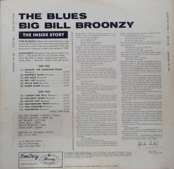Big Bill Broonzy : The Blues (LP, Album)