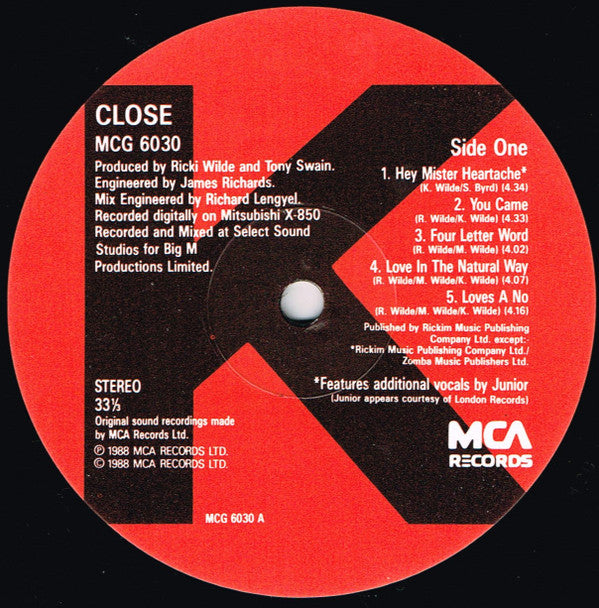 Kim Wilde : Close (LP, Album)