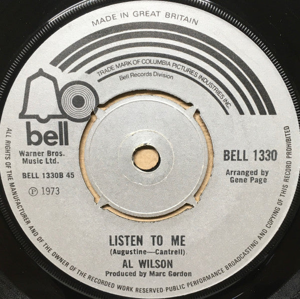 Al Wilson : Show And Tell (7", Single)