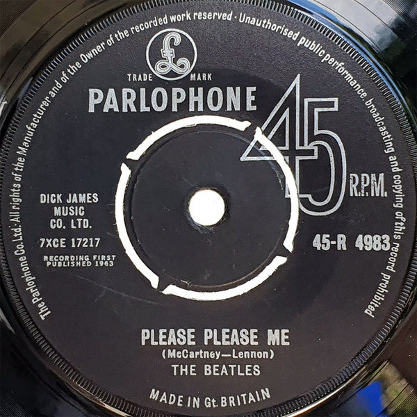 The Beatles : Please Please Me (7", Single, Mono, RP, 2nd)