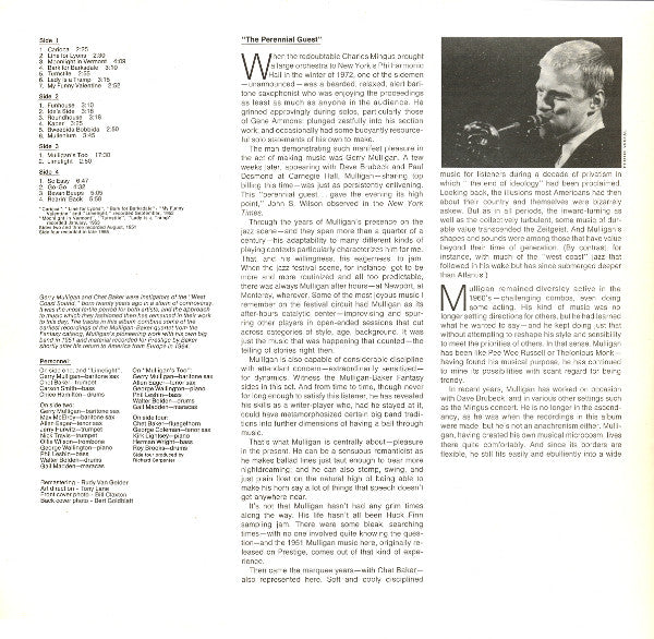 Gerry Mulligan & Chet Baker : Mulligan / Baker (2xLP, Comp, RE, RM, Gat)