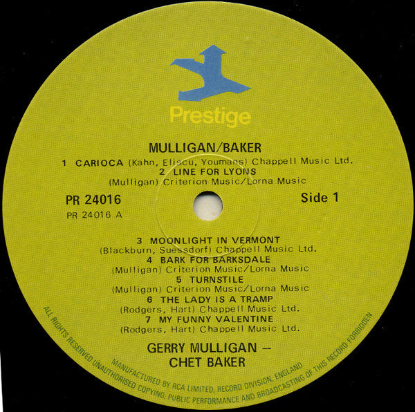Gerry Mulligan & Chet Baker : Mulligan / Baker (2xLP, Comp, RE, RM, Gat)
