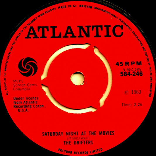 The Drifters : Saturday Night At The Movies (7", Mono, RE)