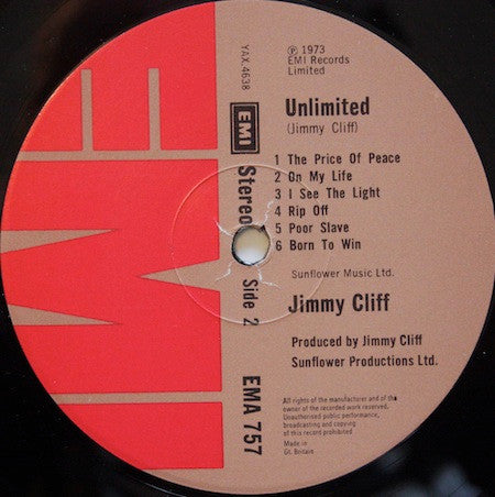 Jimmy Cliff : Unlimited (LP, Album, Gat)