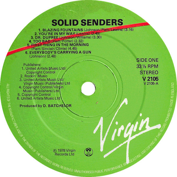 Solid Senders : Solid Senders (2xLP, Album, Ltd, Fre)