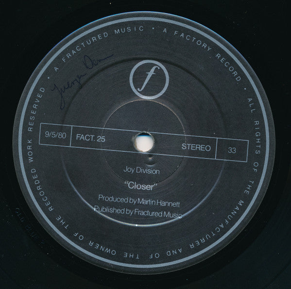 Joy Division : Closer (LP, Album, RP, Str)