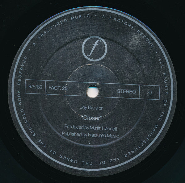 Joy Division : Closer (LP, Album, RP, Str)