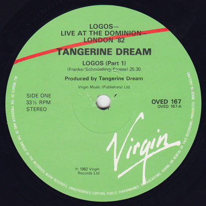 Tangerine Dream : Logos Live (LP, Album, RE)