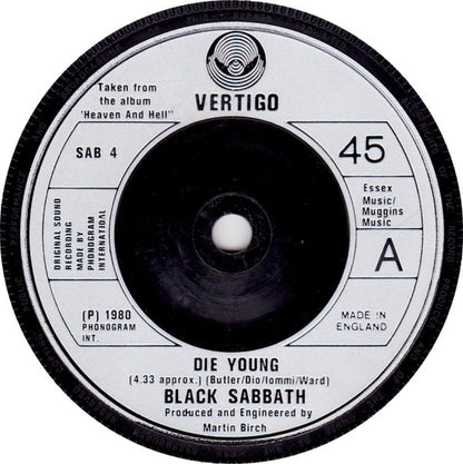 Black Sabbath : Die Young (7", Single, Pic)