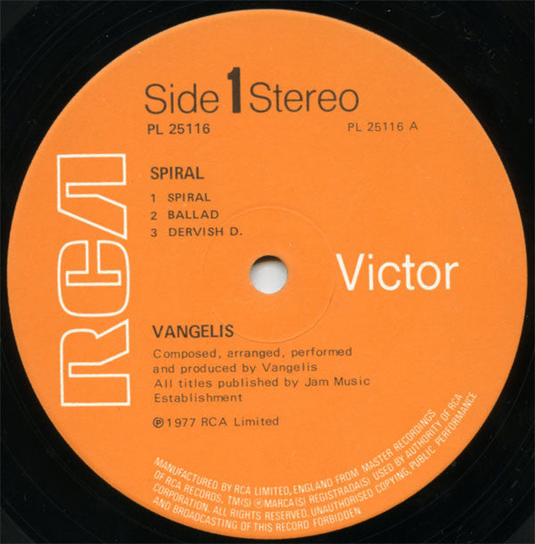 Vangelis : Spiral (LP, Album, Gat)