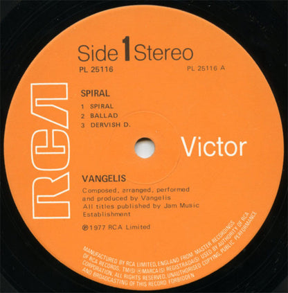 Vangelis : Spiral (LP, Album, Gat)