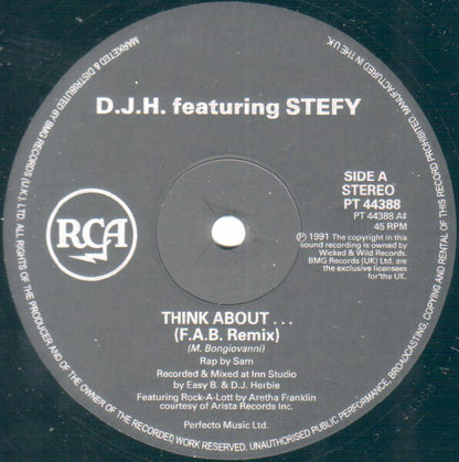 D.J.H. Featuring Stefy* : Think About.. (Remix) (12")