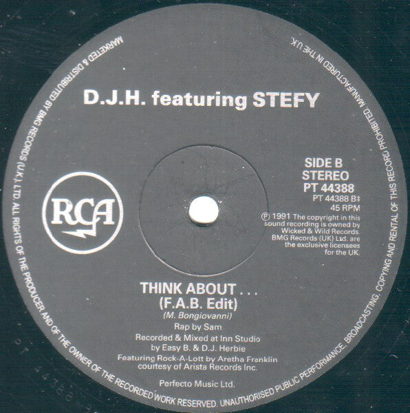 D.J.H. Featuring Stefy* : Think About.. (Remix) (12")