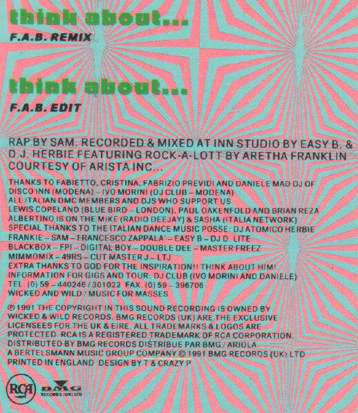 D.J.H. Featuring Stefy* : Think About.. (Remix) (12")