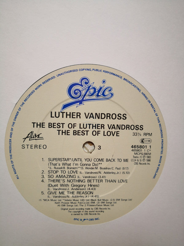 Luther Vandross : The Best Of Luther Vandross... The Best Of Love (2xLP, Comp, Gat)