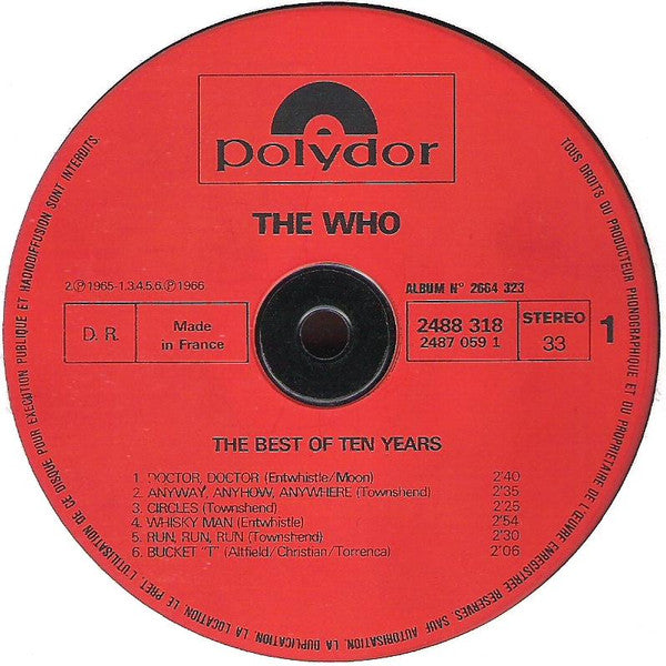 The Who : The Best Of The Last Ten Years / '64 - '74 (2xLP, Comp)