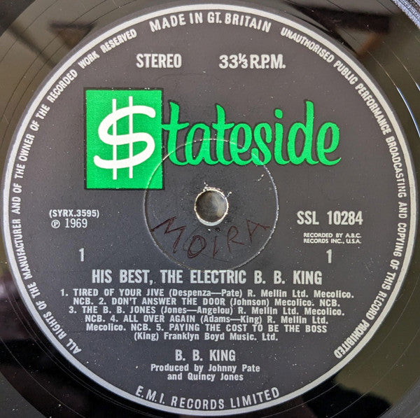 B.B. King : His Best - The Electric B.B. King (LP, Comp)