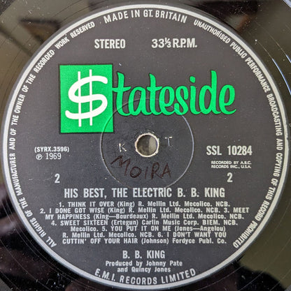 B.B. King : His Best - The Electric B.B. King (LP, Comp)