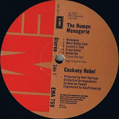 Cockney Rebel : The Human Menagerie (LP, Album, Gat)