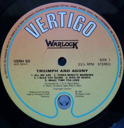 Warlock (2) : Triumph And Agony (LP, RP)
