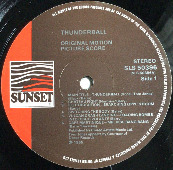 John Barry : Thunderball (Original Motion Picture Soundtrack) (LP, Album, RE)