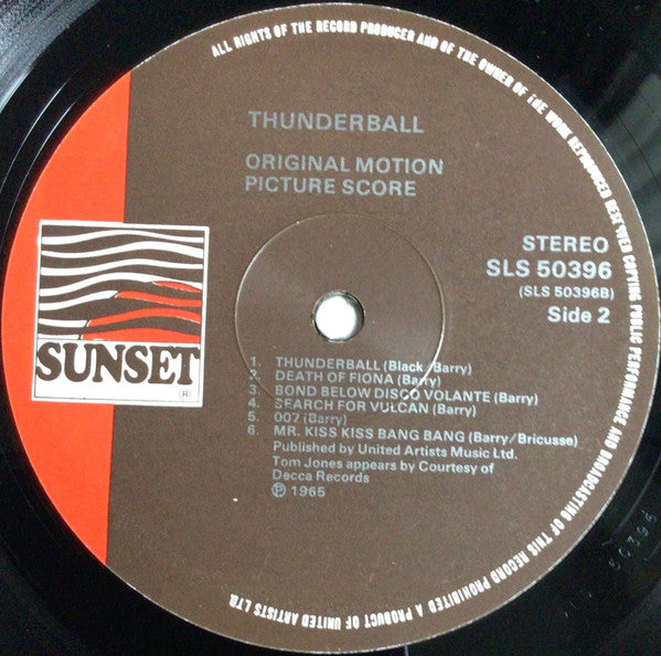 John Barry : Thunderball (Original Motion Picture Soundtrack) (LP, Album, RE)