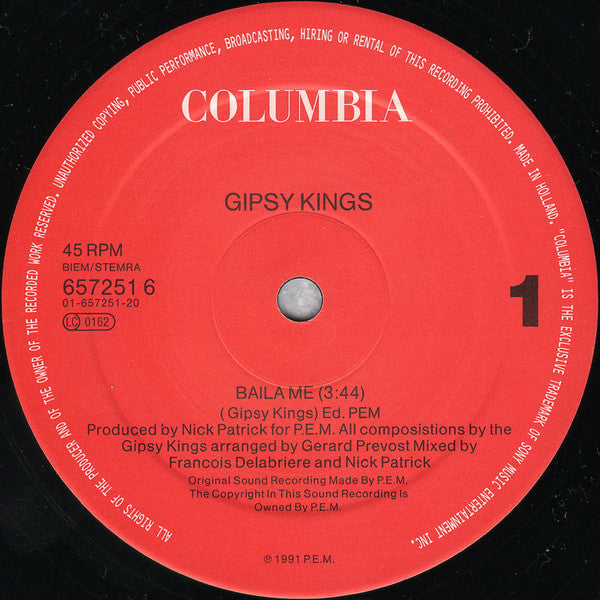 Gipsy Kings : Baila Me (12", Maxi)