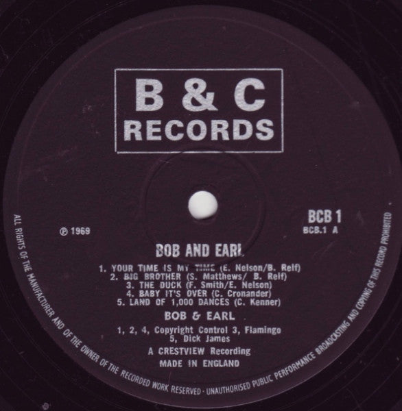 Bob & Earl : Bob & Earl (LP, Album)