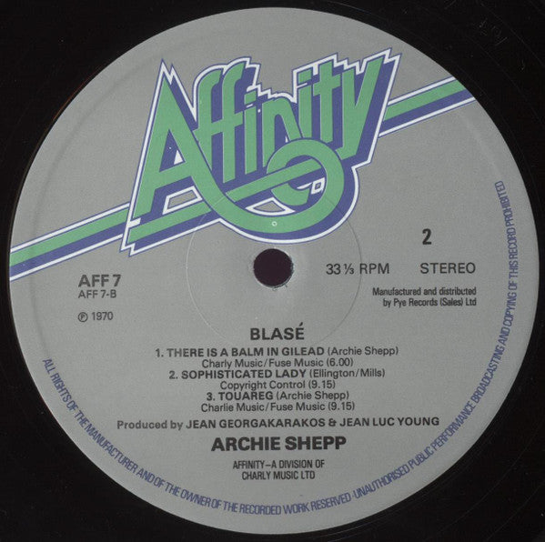 Archie Shepp : Blasé (LP, Album, RE)