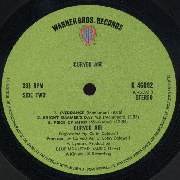 Curved Air : Second Album (LP, Album, Die)