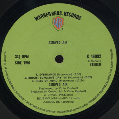 Curved Air : Second Album (LP, Album, Die)