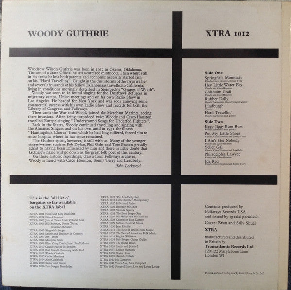 Woody Guthrie : Woody Guthrie (LP, Album)