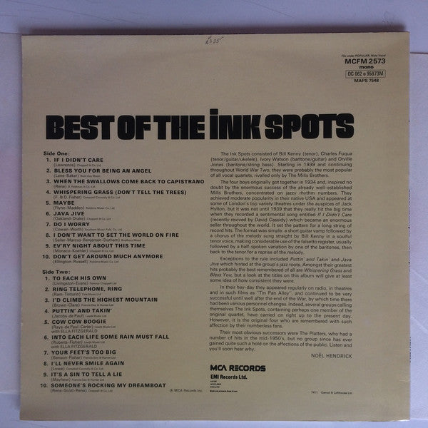The Ink Spots : The Best Of The Ink Spots (LP, Comp, Mono)