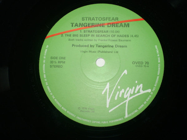 Tangerine Dream : Stratosfear (LP, Album, RE, Gat)