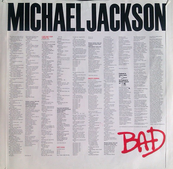 Michael Jackson : Bad (LP, Album, Gat)