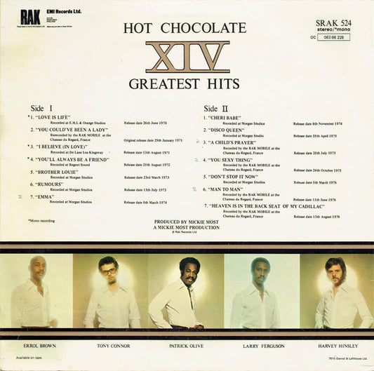 Hot Chocolate : XIV Greatest Hits (LP, Comp, Mono)