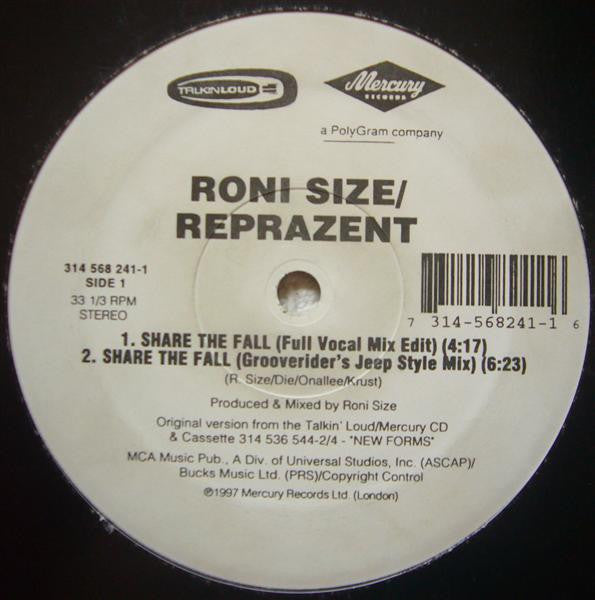 Roni Size / Reprazent : Share The Fall (12")