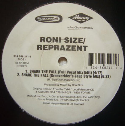 Roni Size / Reprazent : Share The Fall (12")