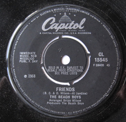 The Beach Boys : Friends / Little Bird (7", Single)