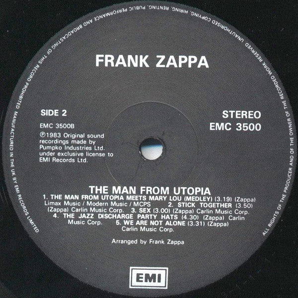 Zappa* : The Man From Utopia (LP, Album, RE, RM)